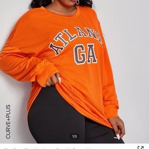 Drop Shoulder Letter Graphic Sweatshirt